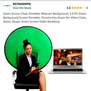 New unused green screen, chair background